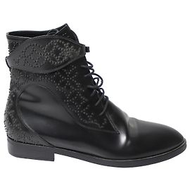 Alaïa Alaia Studded Ankle Boots in Black Leather Black