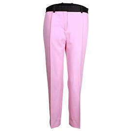 Céline Calça Celine Straight Leg em Lã Rosa Rosa