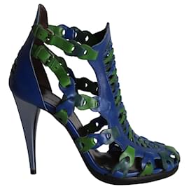 Balenciaga-Balenciaga Woven Caged Heels in Multicolor Leather-Multiple colors