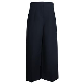 Christian Dior Wide Leg Trousers in Navy Blue Wool Navy blue