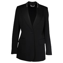 Stella Mc Cartney Stella McCartney Einreihige Blazerjacke aus schwarzer Wolle Schwarz