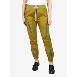 Rick Owens-Green zipper trousers - size UK 8-Green