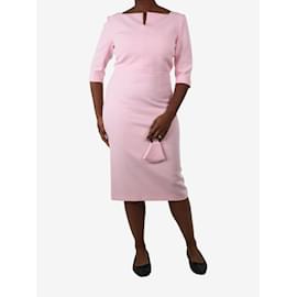 Roland Mouret-Set aus rosafarbenem Cloque-Kleid mit V-Ausschnitt und Gesichtsmaske – Größe UK 14-Pink