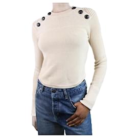 Isabel Marant-Neutraler Pullover mit Knopfdetail – Größe FR 36-Andere