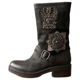 Strategia mid-biker boots Black