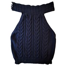 Top Max Mara sem mangas de malha de algodão azul marinho Azul marinho