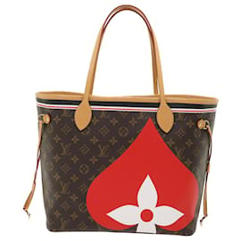 Louis Vuitton-LOUIS VUITTON Monogram Game On Neverfull MM Tote Bag M57452 Auth LV 51264A-Monogramme