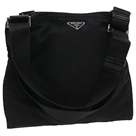 Prada-PRADA Shoulder Bag Nylon Black Auth ar10098-Black
