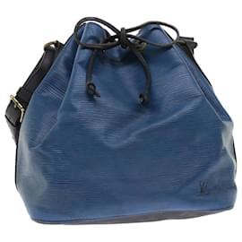 Louis Vuitton-LOUIS VUITTON Epi Petit Noe Shoulder Bag Bicolor Black Blue M44152 LV Auth 52240-Black,Blue