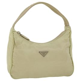 Prada-PRADA Accessory Pouch Nylon Cream Auth 52242-Cream