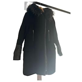 Zapa-Gerson Duffle Coat , Real black fur ZAPA-Black