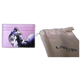 Lanvin card holder. Catwoman. cuir. Pink