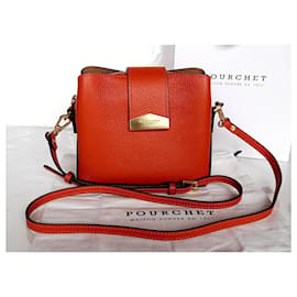 Autre Marque-Pourchet model Cavalcade orange leather.-Orange