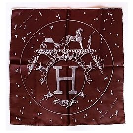 Hermès Gavroche square “Quick silver”. Bronze