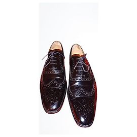 Paul Smith Derby con punta a fiore in pelle nera Nero
