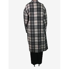 Isabel Marant Etoile-Manteau écharpe en laine mélangée à carreaux gris - taille UK 10-Gris