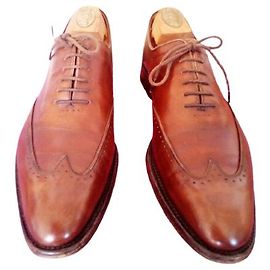 Autre Marque Derbies Cognac patiné cuir Cognac