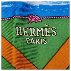 Hermès-Hermes Green Rafales Scarf-Green