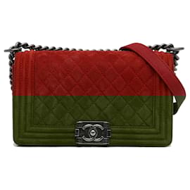 Chanel-Chanel Red Medium Caviar Boy Flap Bag-Red