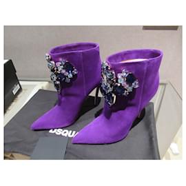 Dsquared2-Dsquared2 púrpura / botas viola de gamuza-Púrpura