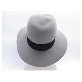Maison Michel-NEW MAISON MICHEL VIRGINIE S HAT IN GRAY FELT GRAY FELT HAT-Grey