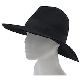 Maison Michel-HAT MAISON MICHEL VIRGINIE S 57 CM BLACK FELT HAT-Black