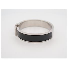 Hermès-hermes Clic H bracelet 18cm H700001PF01GM BLACK ENAMEL STEEL STRAP BANGLE-Black