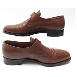 JM Weston-JM WESTON DERBY SHOES WITH FLORA BUCKLE 531 8.5C 42.5 FINE LEATHER MOCCASINS-Brown