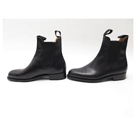 JM Weston-JM WESTON BOOTS CHELSEA LE CAMBRE BOOTS 705 8D 42 LEATHER SHOES-Black