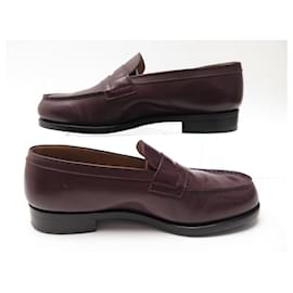 JM Weston-JM WESTON SHOES 180 Church´s Loafers 8D 42 BURGUNDY LEATHER + SHOES-Dark red