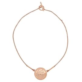 Hermès-HERMES EX-LIBRIS GM H NECKLACE222311b00sh 38 Rose gold 18K GOLD NECKLACE-Golden