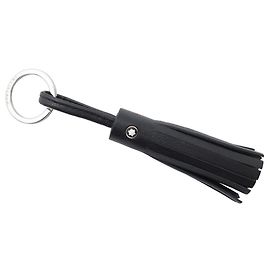 NEW MONTBLANC KEY HOLDER BLACK LEATHER TASSEL NEW KEY HOLDER Black