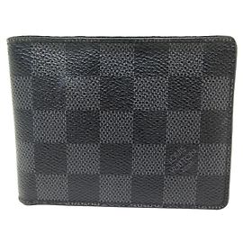 CARTERA DELGADA LOUIS VUITTON CARTERA TARJETERO DE LONA DAMIER GRAFITO Gris