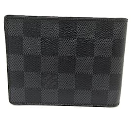 Louis Vuitton-LOUIS VUITTON SLENDER WALLET GRAPHITE DAMIER CANVAS CARD HOLDER WALLET-Grey