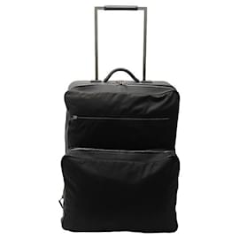 Hermès-HERMES TROLLEY SUITCASE IN FJORD LEATHER & NYLON CANVAS LEATHER CANVAS SUITCASE-Black