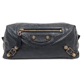 BALENCIAGA BOLSA DE HIGIENE 272438 bolsa de couro preta Preto