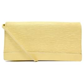 Louis Vuitton-LOUIS VUITTON HANDBAG POUCH HONFLEUR WALLET EPI LEATHER YELLOW BAG-Yellow