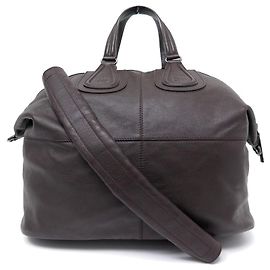 NEW GIVENCHY NIGHTINGALE HANDBAG 24H WEEKEND LEATHER HAND BAG Brown