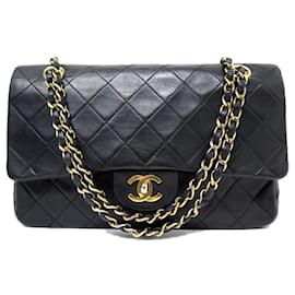 Chanel-VINTAGE CHANEL TIMELESS CLASSIC MEDIUM BANDOULIERE HAND BAG-Black