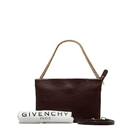 Givenchy-Croix en cuir Givenchy3 Sac bandoulière Sac bandoulière en cuir en bon état-Marron