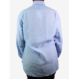 Autre Marque-Blue button-up linen shirt - size M-Blue