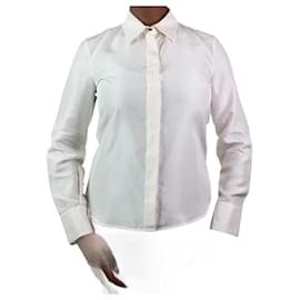 Carolina Herrera-Camisa de seda color crema - talla US 8-Crudo