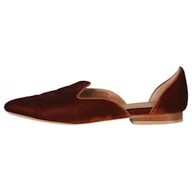 Autre Marque-Flache Schuhe aus rostorangem Samt – Größe EU 39-Orange