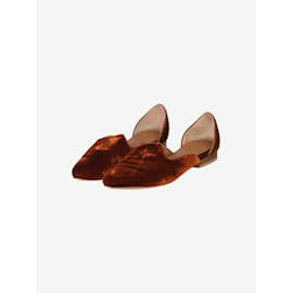 Autre Marque-Flache Schuhe aus rostorangem Samt – Größe EU 39-Orange