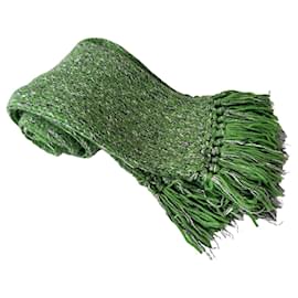 Hermès-Vintage long cashmere scarf-Green