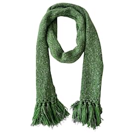 Hermès-Vintage long cashmere scarf-Green