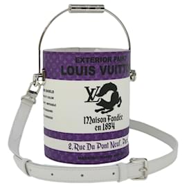 Louis Vuitton-LOUIS VUITTON Borsa a tracolla in lattina dipinta LV in pelle PVC Viola M81590 auth 51895alla-Porpora