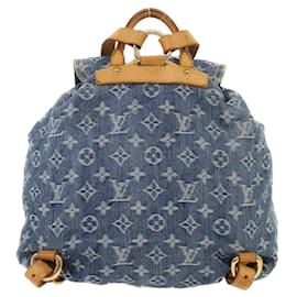 Louis Vuitton-LOUIS VUITTON Monogram Denim Sac a Dos GM Backpack Blue M95056 LV Auth 52145a-Blue