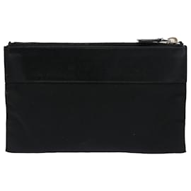 Prada-Bolsa PRADA Nylon Couro Preto Auth yk8278-Preto