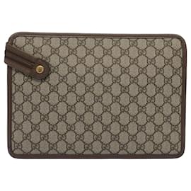 Gucci-GUCCI Pochette GG Canvas Web Sherry Line Beige Rosso Verde 597619 Auth yk8242-Rosso,Beige,Verde